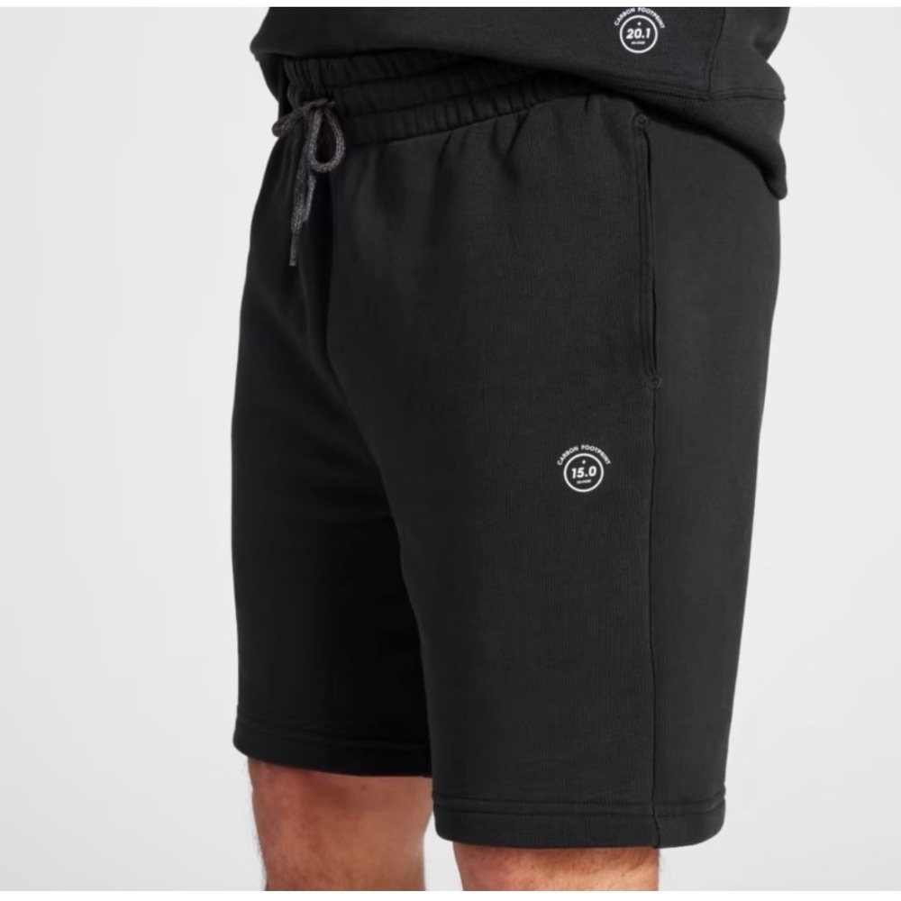 Allbirds‎ Mens Small Black R&R Sweat Shorts Athleisure Gym Cotton Hemp Blend 7"